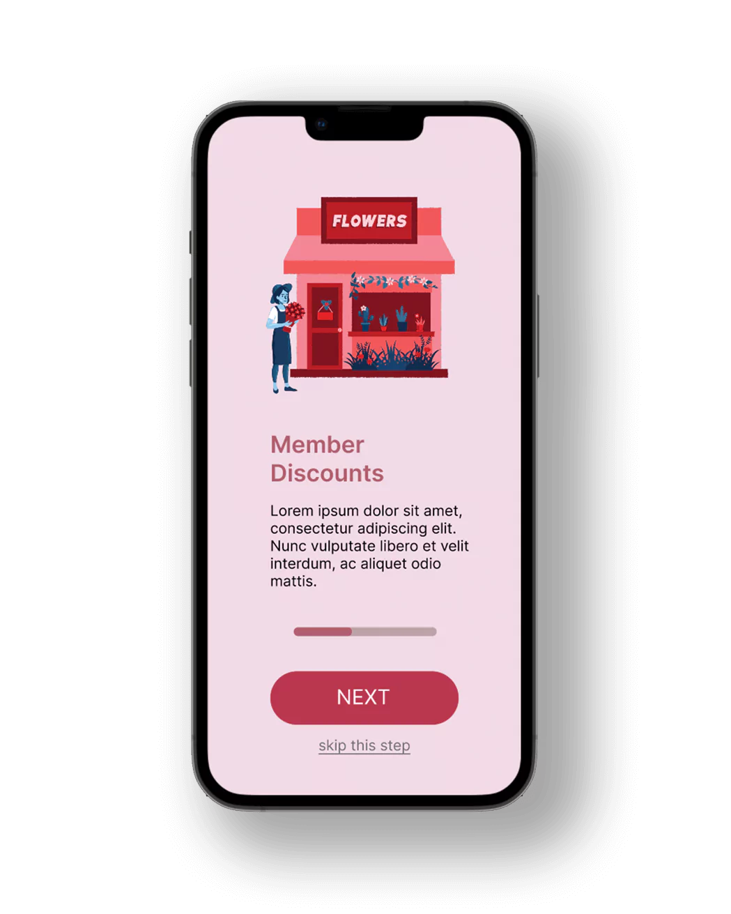App onboarding screen